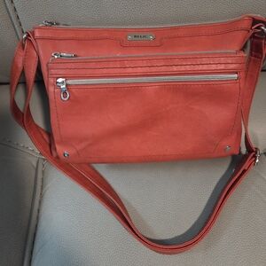 Relic Red Crossbody Bag - Adjustable Strap, Front Zip Pockets